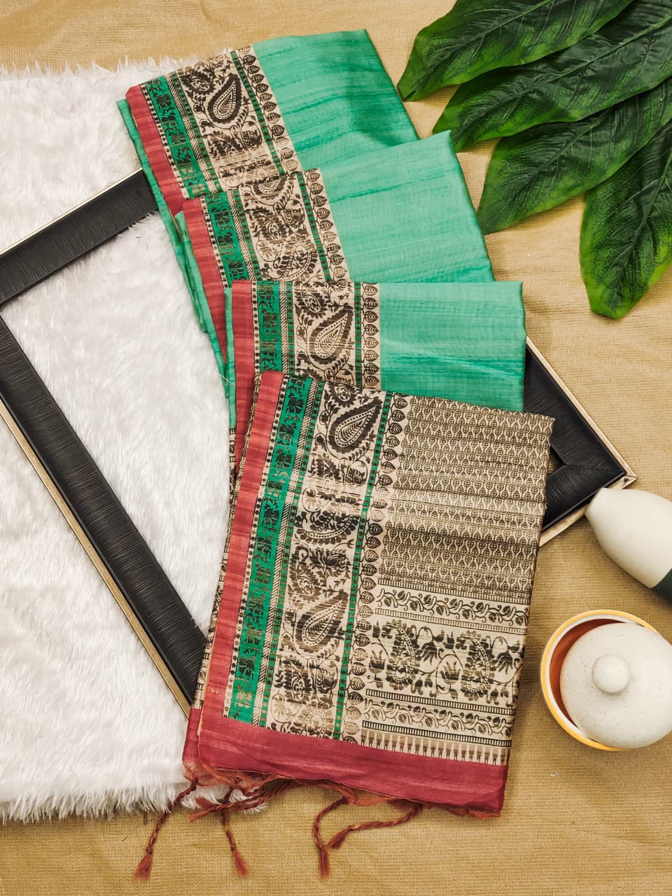Traditional Printed Soft Tussar Silk Saree
